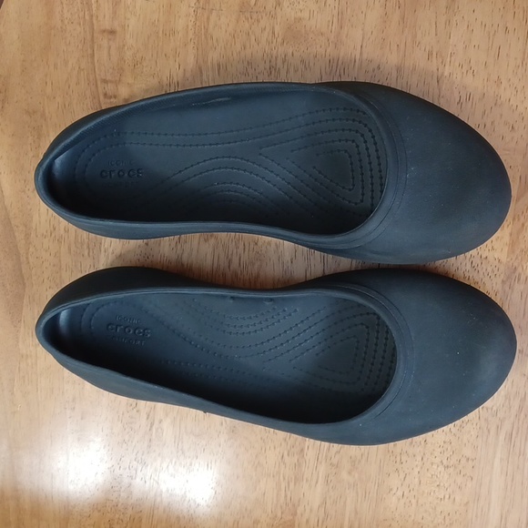 CROCS - SLIP-ON W9 Ballet "At Work" Black Flats Non-marking. Slip resistant - Picture 2 of 9